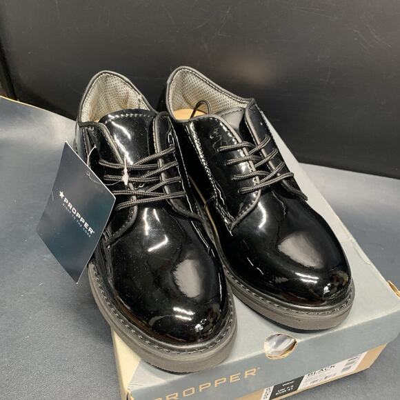 Propper Uniform Dress Patent Oxford Dress Shoes Mens Size 8 Wide F4517 NIB. - Picture 3 of 6
